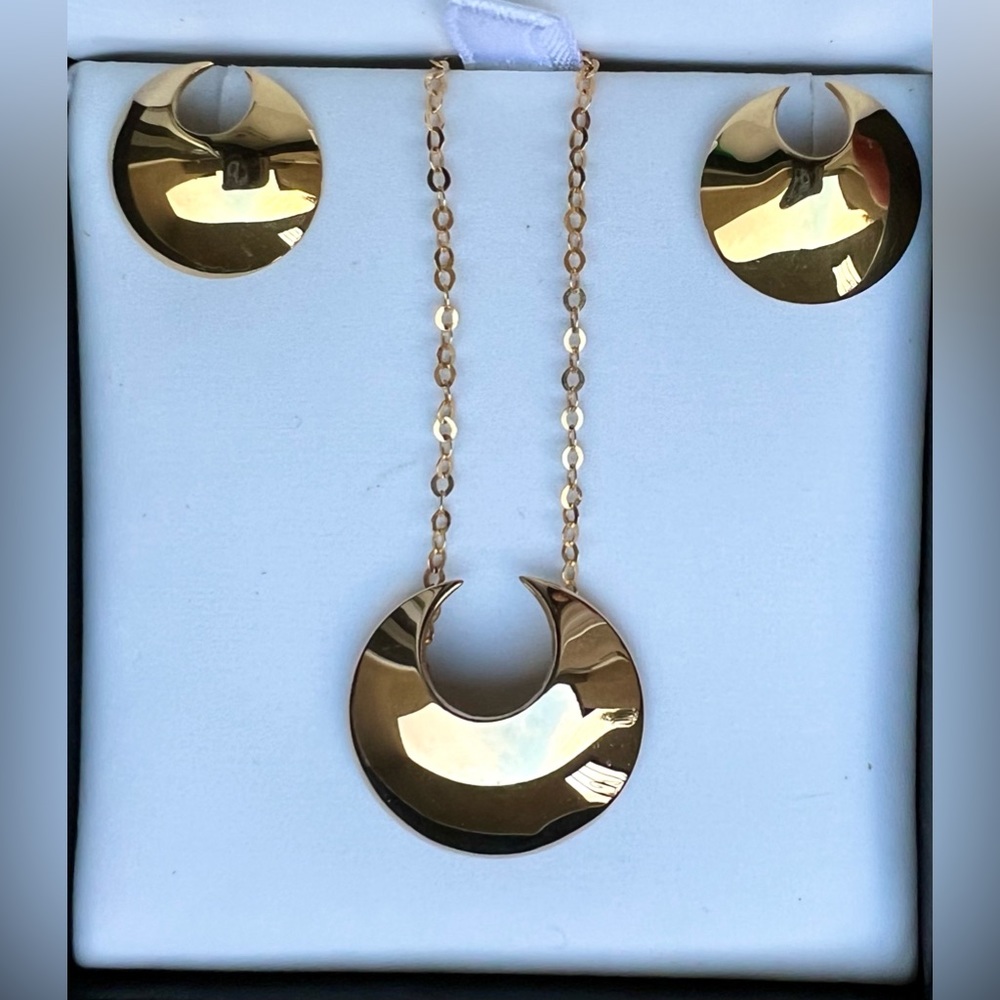 ***SOLD*** Brian de Staic Set 14k Gold Necklace & 18k Gold Earrings Irish Torc